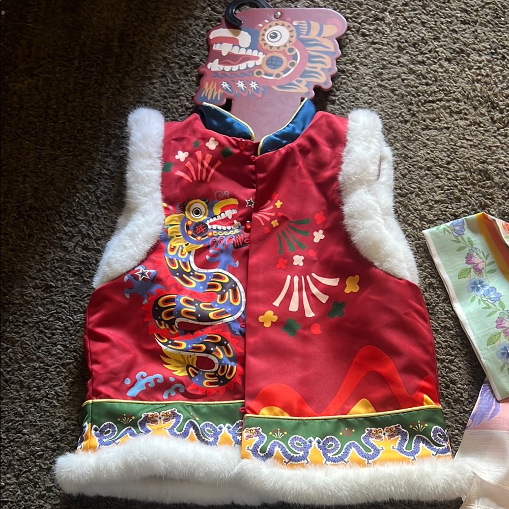 Colorful Dragon Embroidered Vest